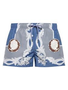 Плавки-шорты с принтом Versace Barocco, синий
