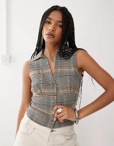 Рубашка COLLUSION в клетку, приталенная на пуговицах