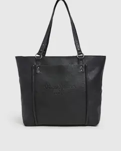 Женская сумка-шоппер Bellamie Code с тональным передним карманом и логотипом Pepe Jeans, черный