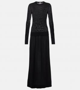 Платье макси из смесового шелка Toteme, черный