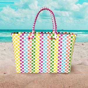 Плетеная объемная сумка-тоут или сумка через плечо FASHNZFAB, мультиколор