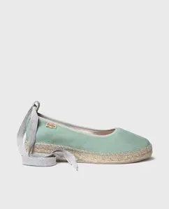 Женские замшевые эспадрильи на плоской подошве с ремешками на щиколотке Toni Pons, зеленый