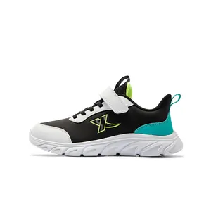 Беговые амортизирующие устойчивые к истиранию нескользящие низкие кроссовки,, kids' XTEP, черный/белый/зеленый