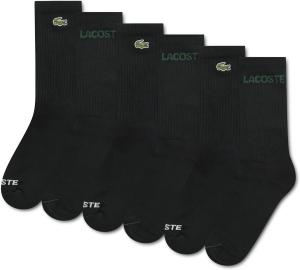 Носки Lacoste для мальчиков, 6 пар, трикотажные, на каждый день, Black/Crew