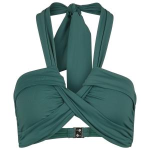 Женский коллективный бикини-топ бандо с бретелькой через шею Seafolly, зеленый