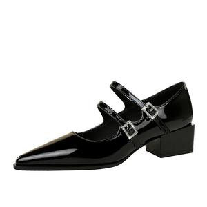 YAFEI XUANYU Женские туфли Мэри Джейн на массивном каблуке черные, цвет Black
