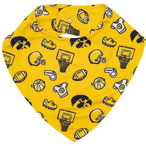 Детский нагрудник Gold Iowa Hawkeyes All Over Print Zoozatz