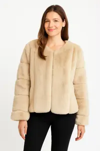 Накидка с отделкой из искусственного меха TRUEDAMES, коричневый