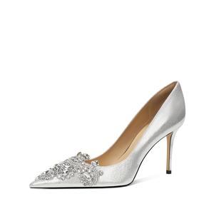 Тонкие каблуки на высоком каблуке для женщин DUNNU, серебряный