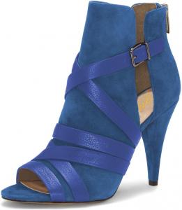 Женские туфли YDN с открытым носком, конусообразным высоким каблуком, вырезами и пряжкой для вечеринок, Blue