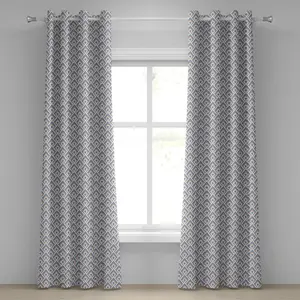 Геометрическая штора на люверсах ABAKUHAUS, классический повторяющийся узор из современных диагонально вложенных квадратов, декоративные двухпанельные шторы, 280 см x 175 см, цвет: сине-серый, с эффектом засушенной розы