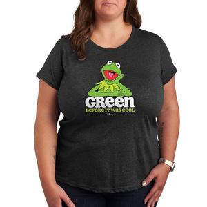 Футболка Disney's The Muppets Kermit Plus Green с рисунком «До того, как это было круто», цвет Heather Charcoal