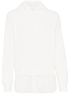 Brunello Cucinelli худи с декором Monili, белый