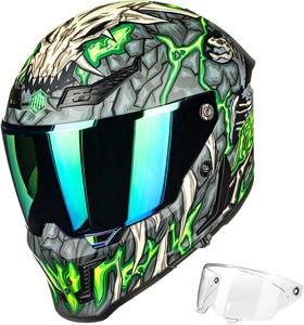 Шлем мотоциклетный ILMMF509, зеленый