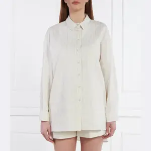 Рубашка свободного кроя с добавлением белья Twin-Set, бежевый