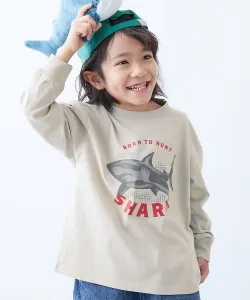 Футболка с длинным рукавом и крупным силуэтом дьявольской лабрадорши, Детская одежда. Размер 26SS Devirock, цвет 008-Shark-L Gray