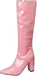 Женские элегантные высокие сапоги до колена с молнией, ботильоны на осень и зиму, модная обувь Generic, Pnnrk