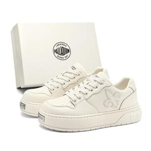 Термические увеличивающие высоту устойчивые к истиранию дышащие нескользящие низкие скейтборд кроссовки unisex Palladium, Ecru