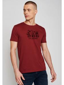 Футболка Animal Stay Grounded бордового цвета GreenBomb