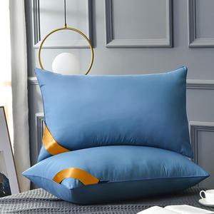 Generic Подушка вельветовая пуховая отельного качества Blue