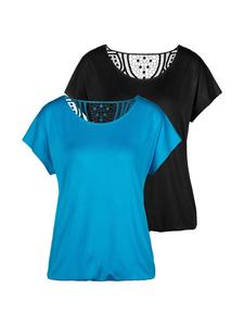 Рубашка с короткими рукавами бирюзового и черного цветов Vivance