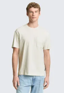 Mit brusttasche basic tshirt Tom Tailor Denim, Greyish White