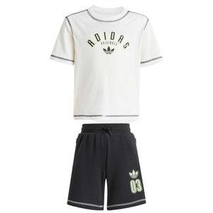 Adidas Originals Повседневный спортивный комплект шорт и футболка 2 предмета white/black для детей 3-7 лет