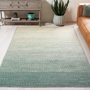 Ковер SAFAVIEH, 92 x 153 см, Natural Fiber Collection, Natural & Green, ручной работы бохо омбре из джута, идеально для помещений с высокой проходимостью: прихожая, гостиная, спальня (NFB263Y)