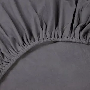 Простыня на резинке Kayori Showa фланель антрацит 90x210-220 см, высота матраса до 35 см Three Lilies B.V.