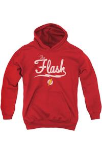 Молодежная толстовка с капюшоном Old School Flash из Лиги Справедливости Америки Gildan, красный