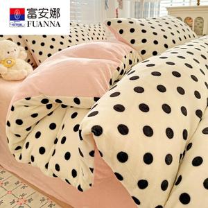 Fuanna Комплект постельного белья из 4 предметов (простыня на резинке 150 см, пододеяльник 200х230 см), молочный бархат с принтом, цвет Miz Pearl