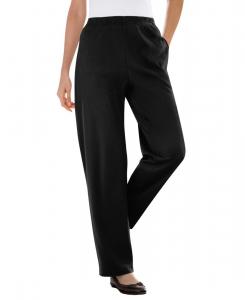 Женские трикотажные брюки Within 7-Day прямого кроя в рубчик, надеваемые через голову Woman Within, Black