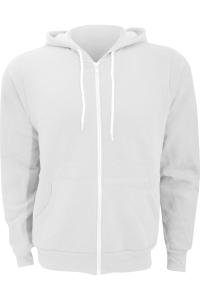 Толстовка с капюшоном из поликоттона и флиса унисекс на молнии / толстовка с капюшоном BELLA + CANVAS, белый