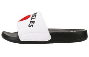 Шлепанцы-тапочки унисекс белые/черные Mlb