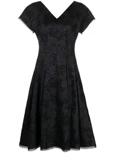 Платье миди с жаккардовым узором Talbot Runhof, синий