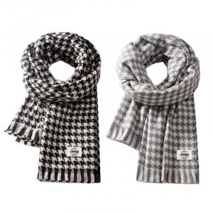 Jeep Универсальный вязаный шарф унисекс, 2 Pack (Black+Gray)