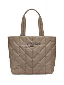 Стеганая нейлоновая сумка-тоут Voyage Karl Lagerfeld Paris, цвет Truffle Brown