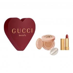 Помада для губ Air Cushion Velvet Matte набор макияжа для естественного тона кожи осветление кожи 14g+3.5g GUCCI, Two-Piece Set: Silky Air Cushion #02.5+Velvet Lipstick #217