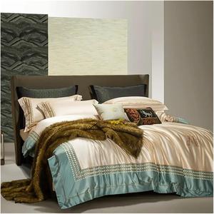 Generic Комплект постельного белья из хлопкового шелка с вышивкой White