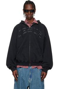 Vetements Черная толстовка на молнии с надписью «Иисус Христос»