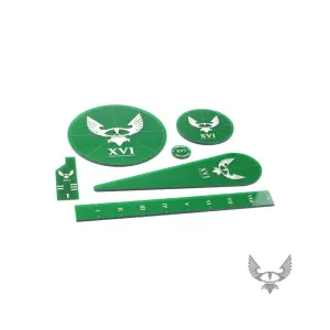 Шаблон ереси и набор линеек (еретический зеленый), Horus Heresy - Accessories & Supplies (Battle Kiwi)