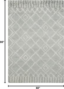 SAFAVIEH Casablanca коллекция ковер 153 x 244 см - Blue & Ivory, ручной работы марокканский бохо новозеландская шерсть, идеально для помещений с высокой проходимостью в гостиной, спальне (CSB894B)