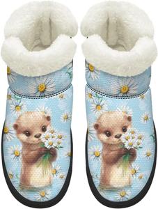 Женские удобные зимние ботинки для ходьбы с противоскользящей подошвой, средние по голенище, с внутренней подкладкой из искусственного меха Chririnla, Daisy Otter