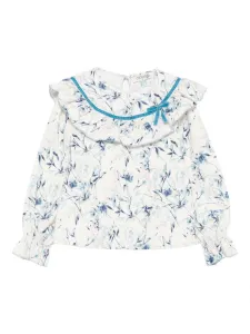 Топ с оборками и цветочным принтом Alapage, белый