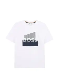 Футболка с графичным принтом Boss Kidswear, белый