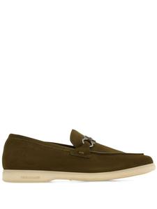 Ferragamo лоферы с декором Gancini, зеленый