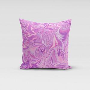 КРАСИВАЯ ЖИЗНЬ. Чехол на подушку с цифровым принтом в стиле ретро, ​​батик, фиолетовый, розовый, размер 80x80см (ВxШ) Размер 80x80см (ВxШ) Schöner-Leben