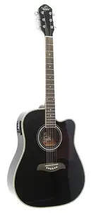 Акустико-электрическая гитара Oscar Schmidt модели OG2CEB-A формата Dreadnought - черная