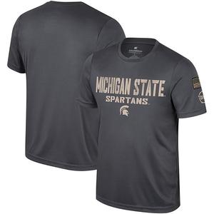 Мужская футболка michigan state spartans oht military appreciation цвета charcoal Colosseum