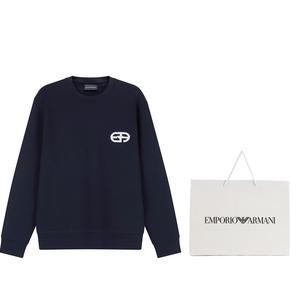 Толстовка с логотипом EMPORIO ARMANI, морской синий